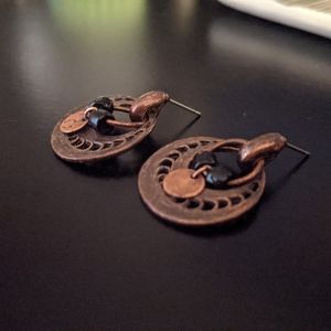 Copper 1" dangling earrings